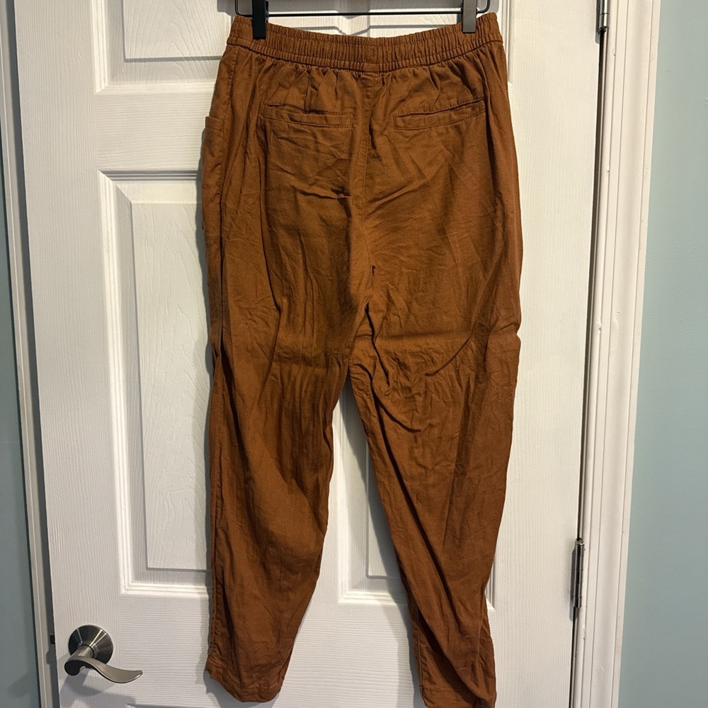 Old Navy Women's Burnt Orange Straight Leg Linen Pants